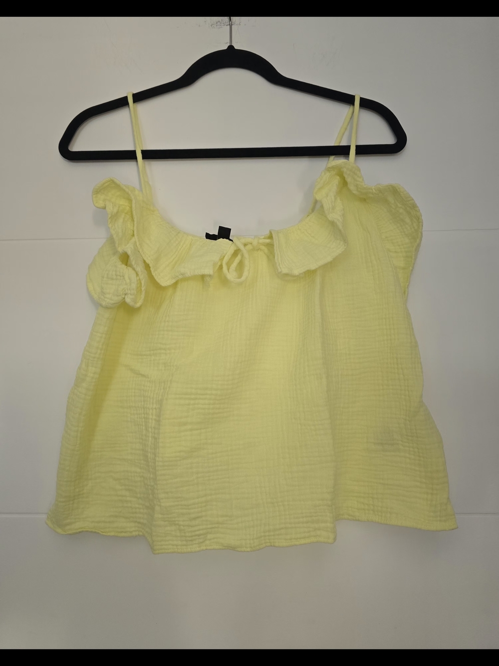 J. Crew Women's Yellow Cotton Double Gauze Ruffle Cami Top Size M Style BI432